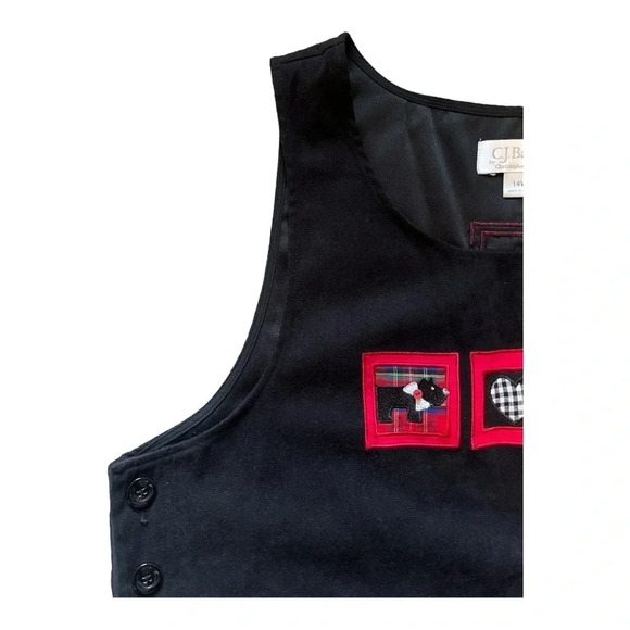 C.J. Banks Women’s Black Moleskin Scotty-dog Button Jumper NWOT - Picture 9 of 12